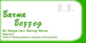 barna bezzeg business card